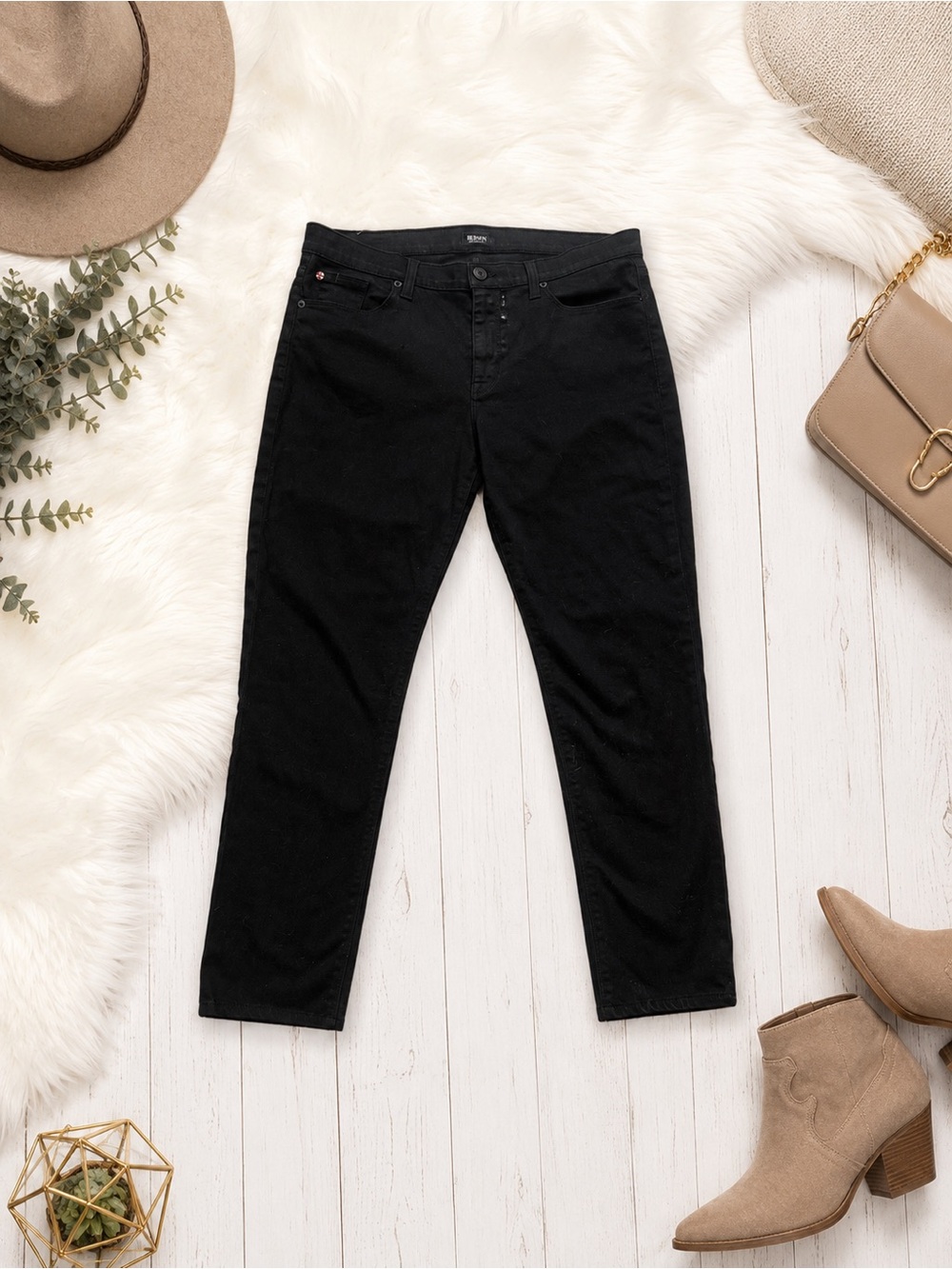 Hudson Midrise Colette Skinny Jeans Black Size 32